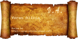 Veres Alícia névjegykártya